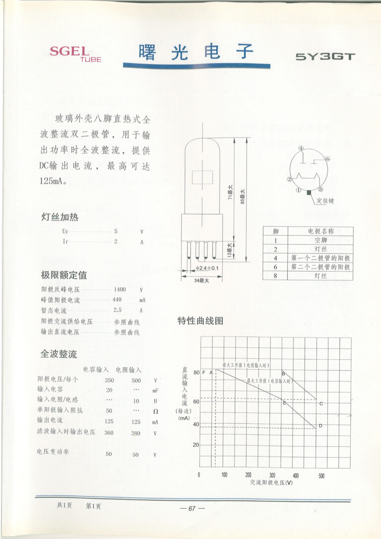 Shuguang 5Y3GT vacuum tube